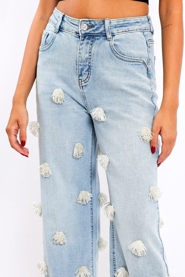 Krystal Fringes Denim