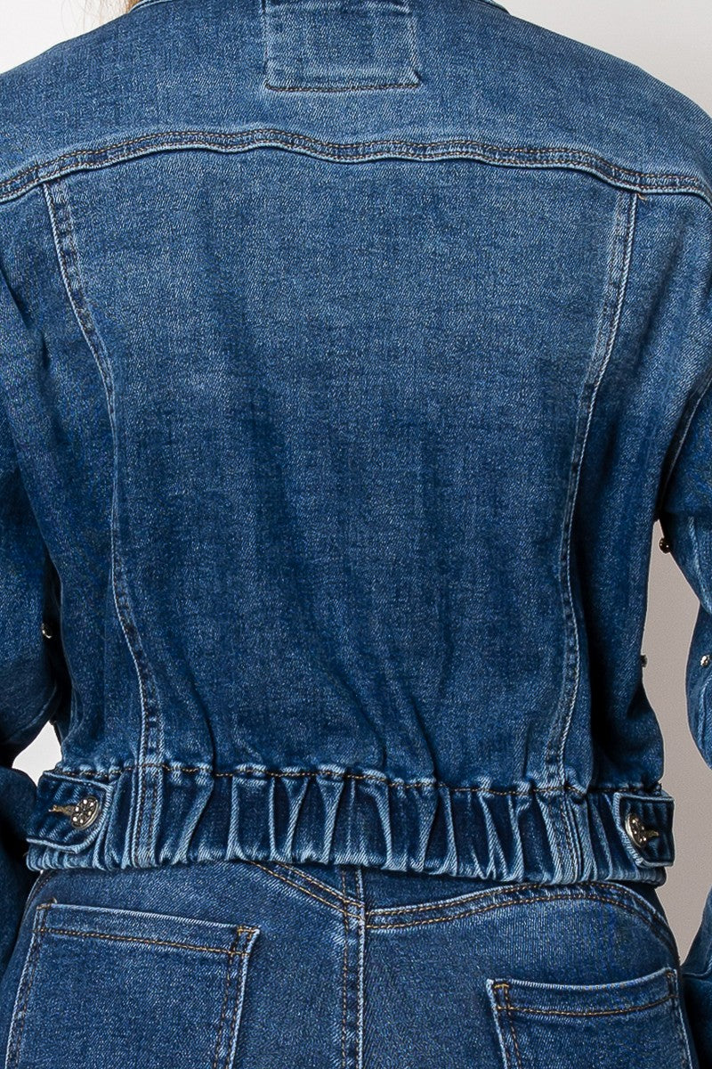 N Rossi Rhinestones Denim Jacket
