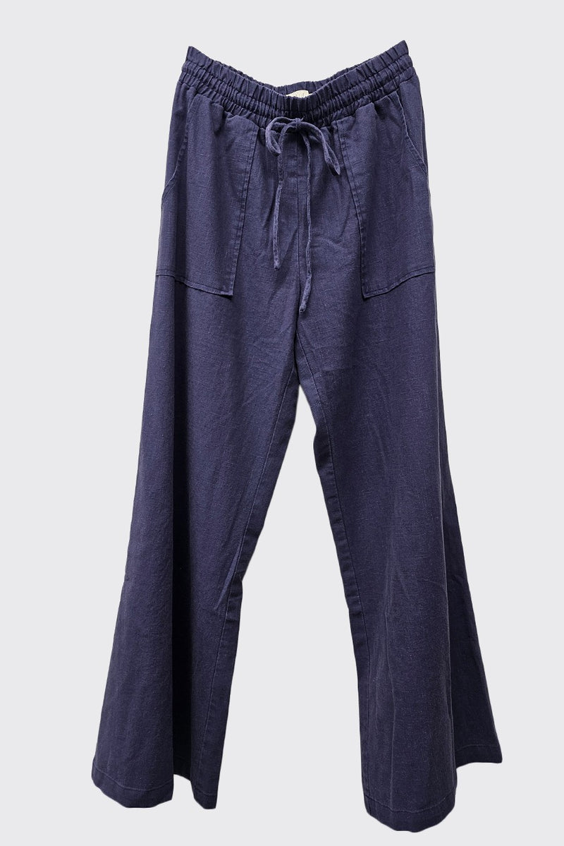 Lisa Blue Linen Pant Set