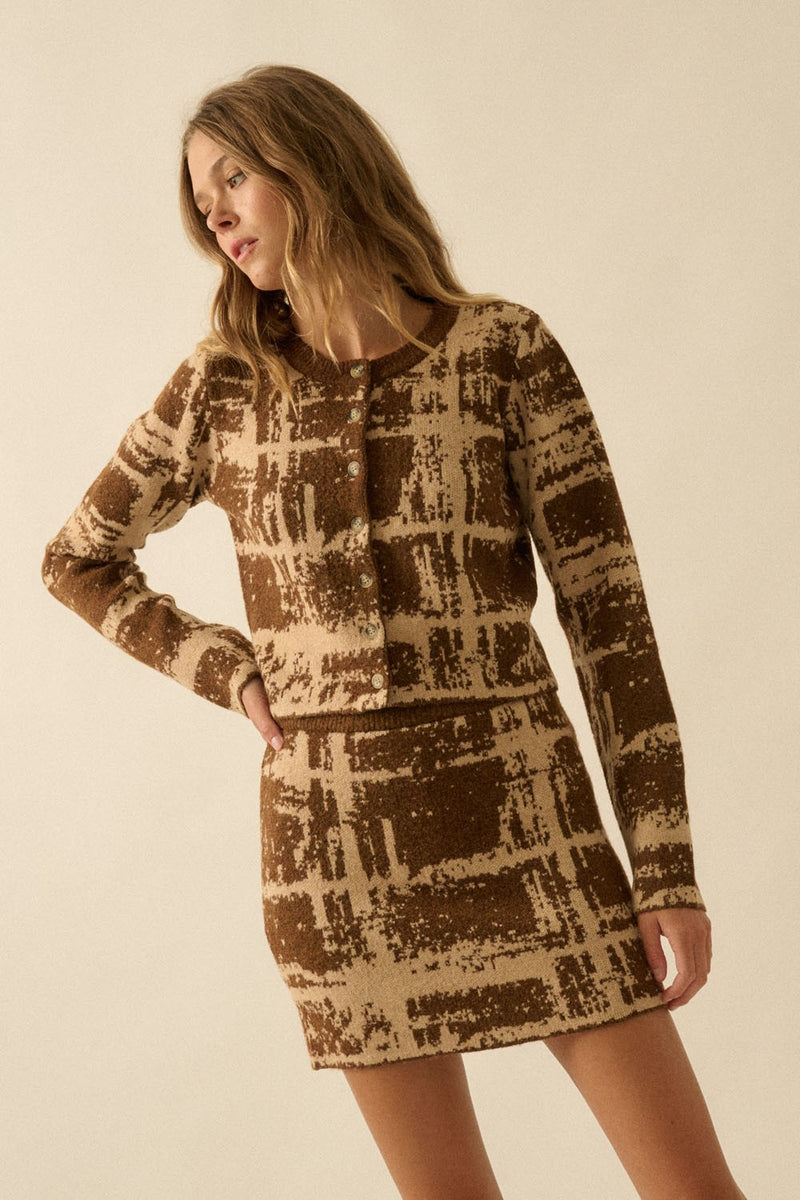 Jacquard-knit Fitted Skort