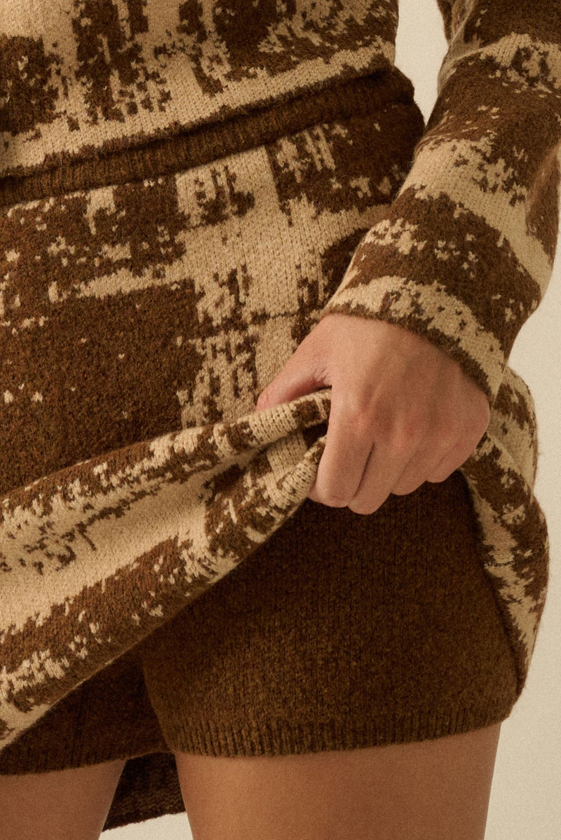 Jacquard-knit Fitted Skort