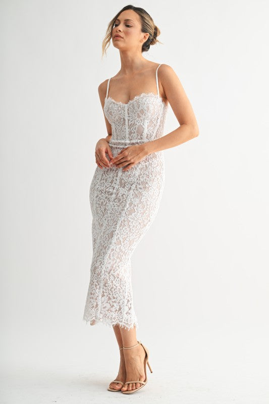 Helena lace midi dress