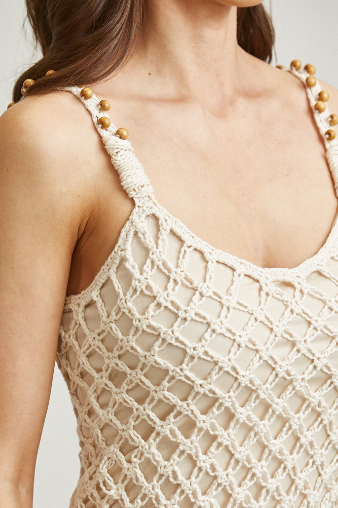 Soleil Macrame Midi Dress