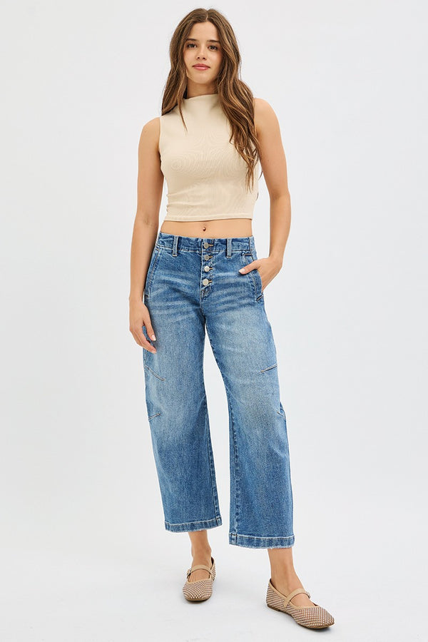 Skylar crop barrel jeans