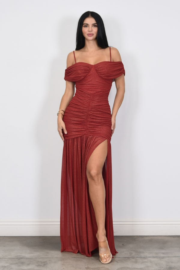 Camelia Metallic Long Dress