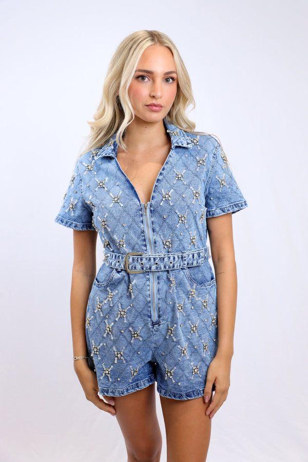 Ceci Denim Romper