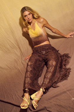 Bless almendro fringes pants