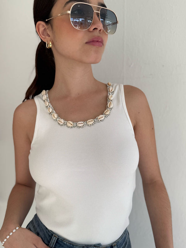 Seashells in paradise tank top
