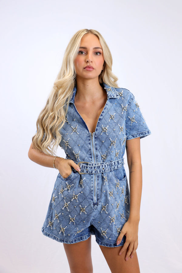 Ceci Denim Romper