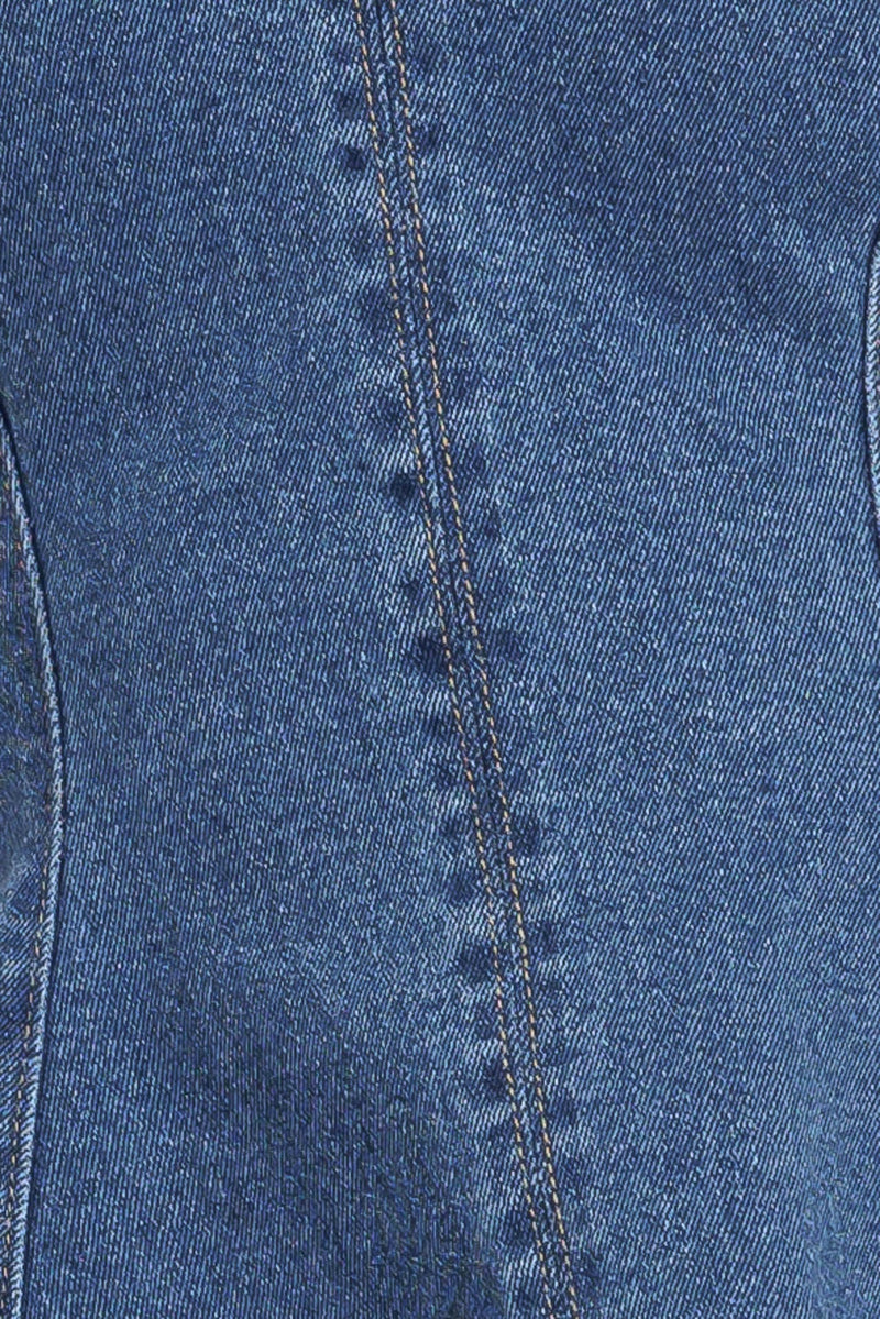 Denim Peplum Top