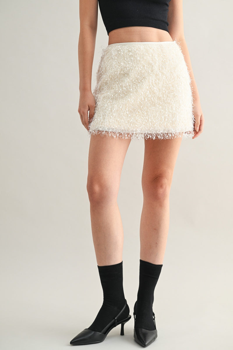 Luvi Fringe detail mini skirt