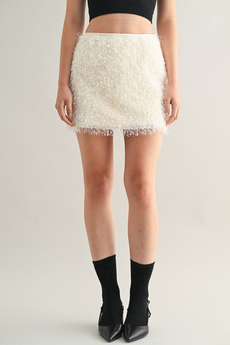 Luvi Fringe detail mini skirt