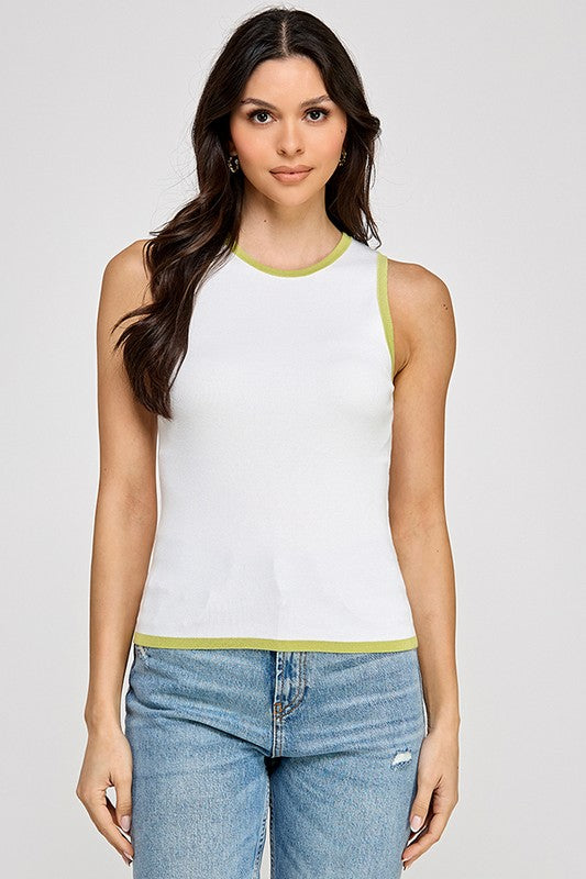 Contrast tank top