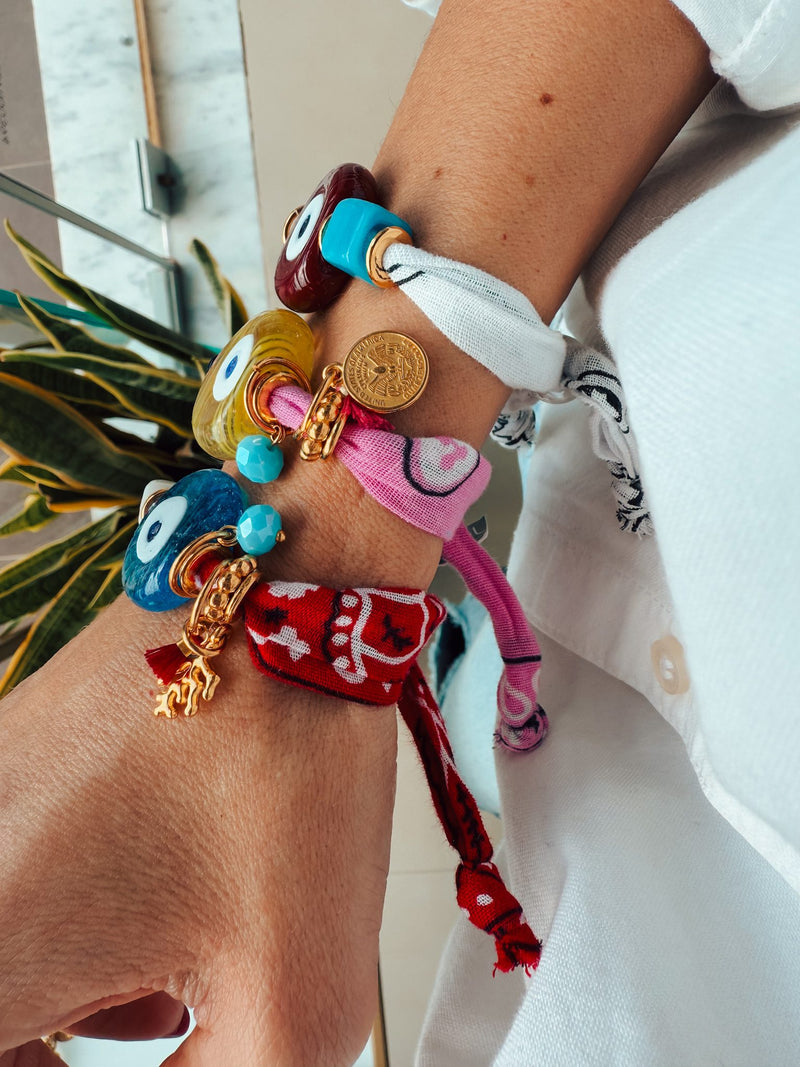 Bandana Handmade Bracelet Glass Eye