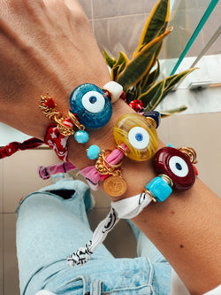 Bandana Handmade Bracelet Glass Eye