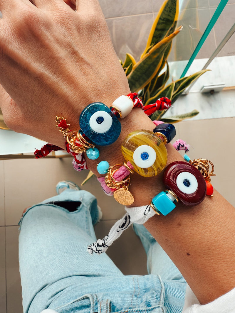 Bandana Handmade Bracelet Glass Eye