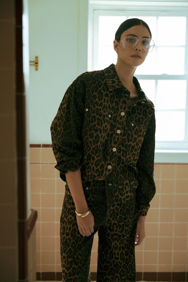 Francesca Leopard Denim Jacket
