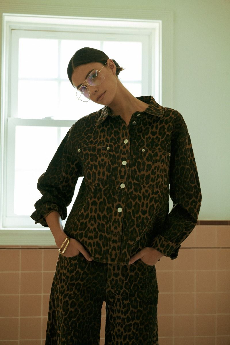 Francesca Leopard Denim Jacket