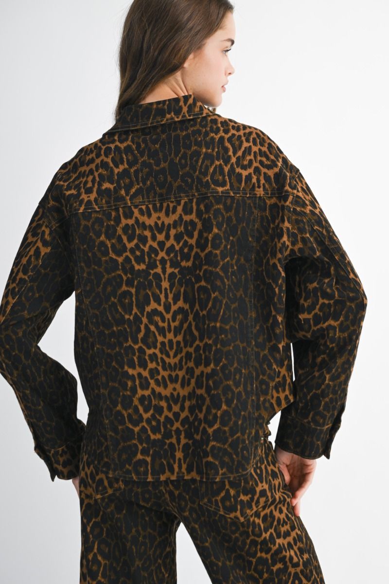 Francesca Leopard Denim Jacket