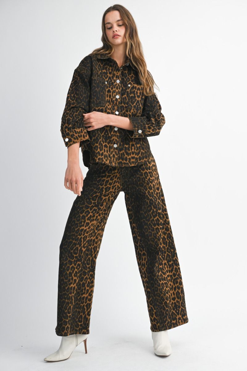 Francesca Leopard Denim Jacket