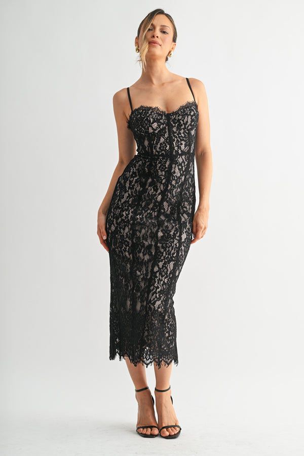 Helena Lace Corset Midi