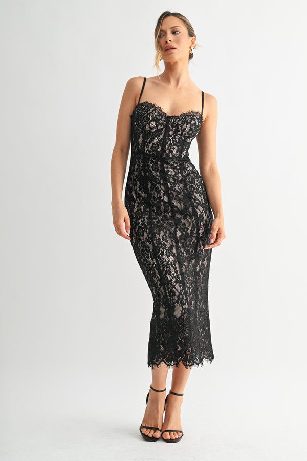Helena Lace Corset Midi