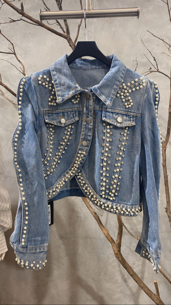 Nara Rhinestones Denim Jacket