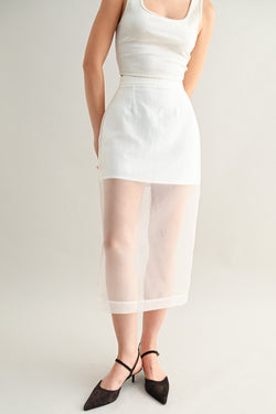 Olga Organza Midi Skirt