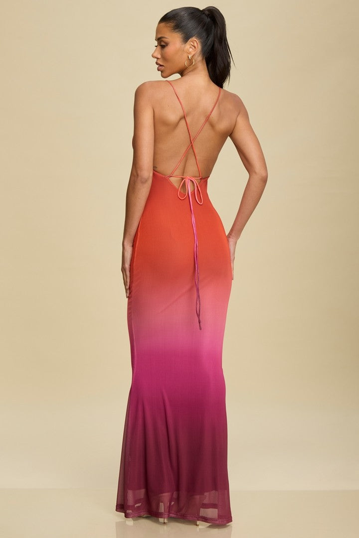 Meli Sunset Mesh Dress