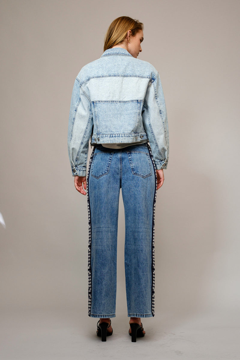 Graciela Washed Side Crochet Denim